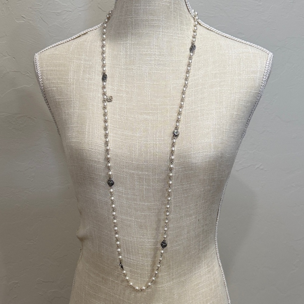 VSA PEARL BEADED WRAP NECKLACE 6MM PEARLS CREAM - NWT - Picture 9 of 11